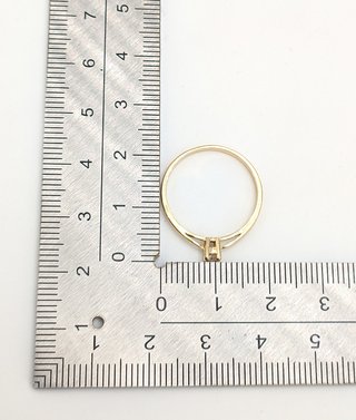 Solitario de oro de 18k circonita, 1.44 g, T-16.