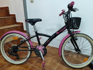 Bicicleta infantil 20 negra y rosa