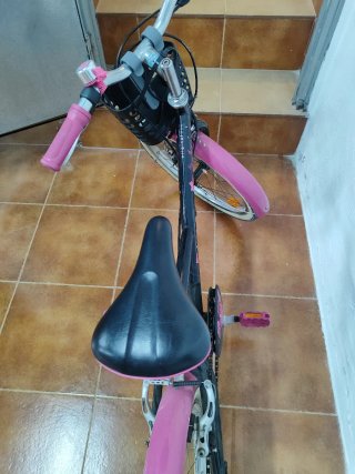 Bicicleta infantil 20 negra y rosa