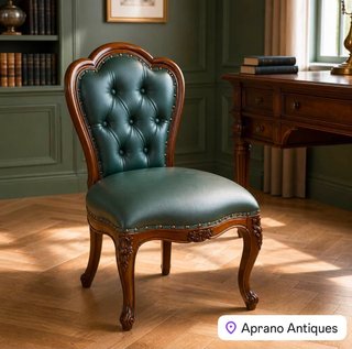Poltrona Sedia in Pelle Verde