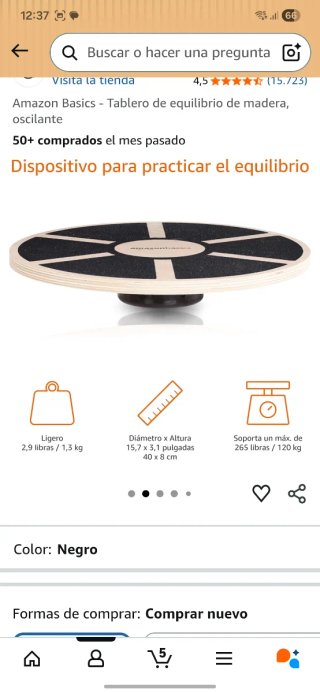 Tabla Equilibrio y Cojín Estabilidad AmazonBasics
