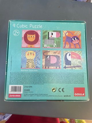 Puzzle 9 cubos animales Goula