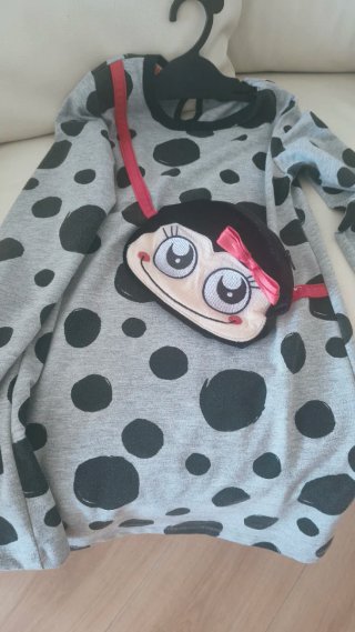 Vestitino bimba pois con borsetta