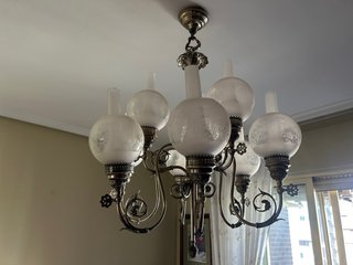 Lampade da soffitto dorate e multicolor