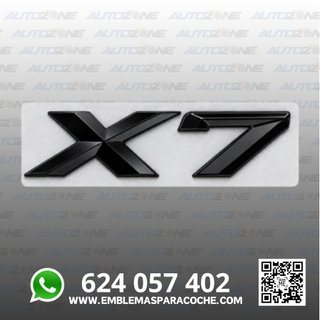 Emblema X7 negro brillo para maletero de BMW X7