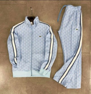 Tuta Lacoste azzurra monogramma
