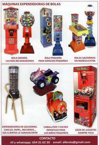 Maquinas expendedoras  y vending infantiles