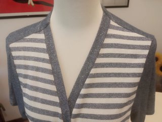 Cardigan Chavien Lurex Grigio Bianco Taglia Unica