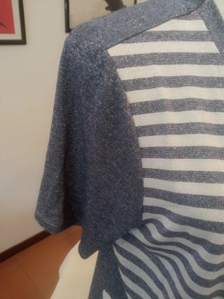 Cardigan Chavien Lurex Grigio Bianco Taglia Unica