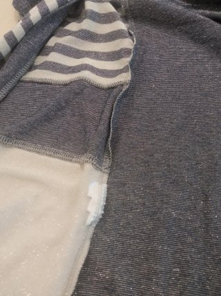 Cardigan Chavien Lurex Grigio Bianco Taglia Unica