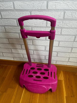 Carrito porta mochilas rosa
