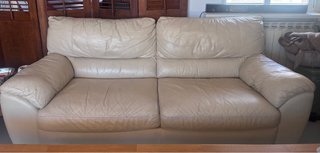 Sofá Natuzzi 3 plazas Piel Beige.