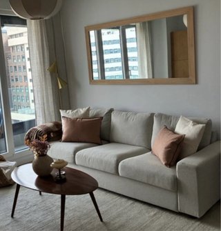 Divano a tre posti Ikea Vilme beige in tessuto
