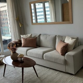 Divano a tre posti Ikea Vilme beige in tessuto