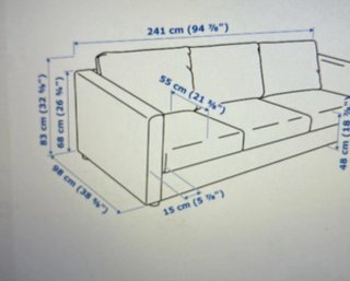 Divano a tre posti Ikea Vilme beige in tessuto