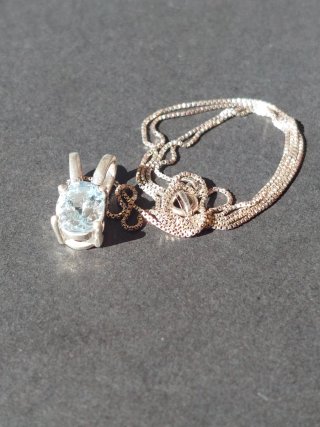 Conjunto Plata 925 con Piedra Azul