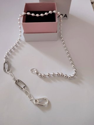Collar Pandora Bolitas y eslabones 45cm