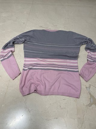 Jersey Lacoste Gris y Rosa Rayas