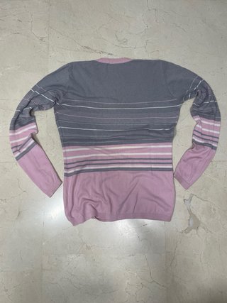 Jersey Lacoste Gris y Rosa Rayas