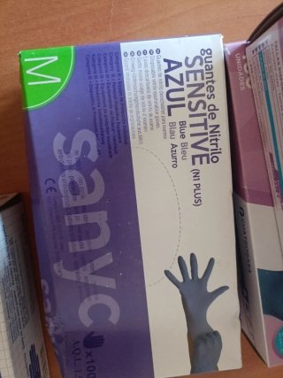 Caja 100 Guantes Nitrilo Azul Talla M (5 cajas)