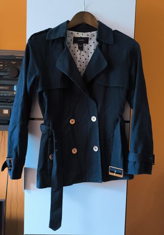Trench corto azul marino Mango T. XS