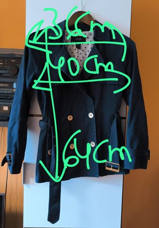 Trench corto azul marino Mango T. XS