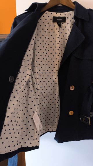 Trench corto azul marino Mango T. XS