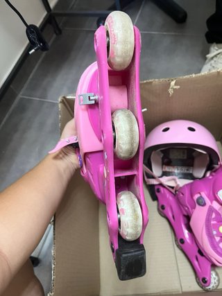 Casco y Patines Rosas Oxelo