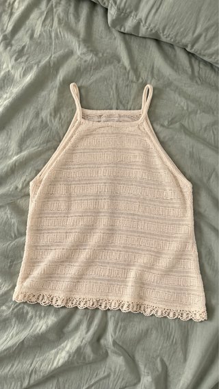 Top tirantes transparente blanco