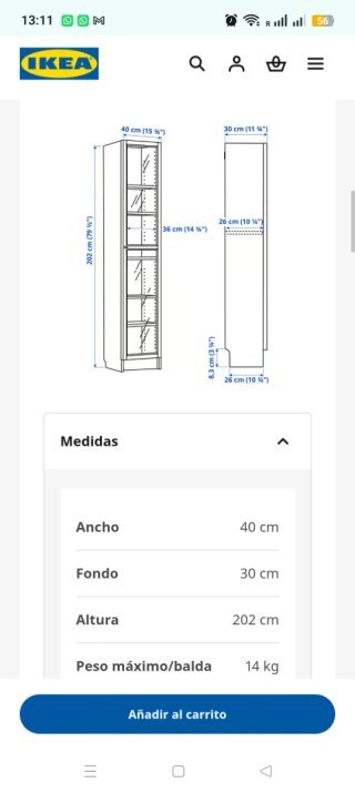 Vitrina Billy Ikea Cristal Madera