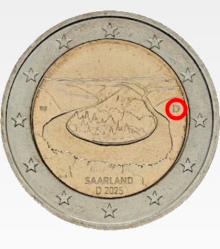 Moneda Alemania 2025 Ceca D Saarland