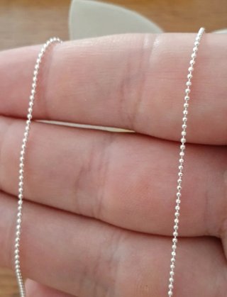 Resistente Cadena Bolitas 45cm Plata De Ley 925