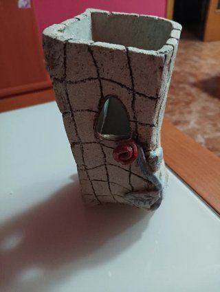 Lapicero Cerámica Artesanal Flor pintado a mano
