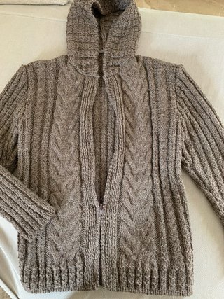 Maglione fatto a mano donna con cappuccio S