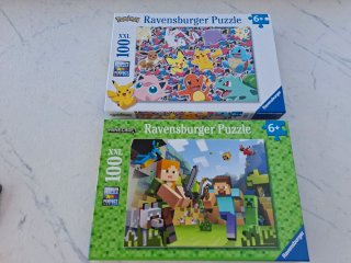 2 Puzzles Ravensburger Minecraft Pokémon XXL 100 P