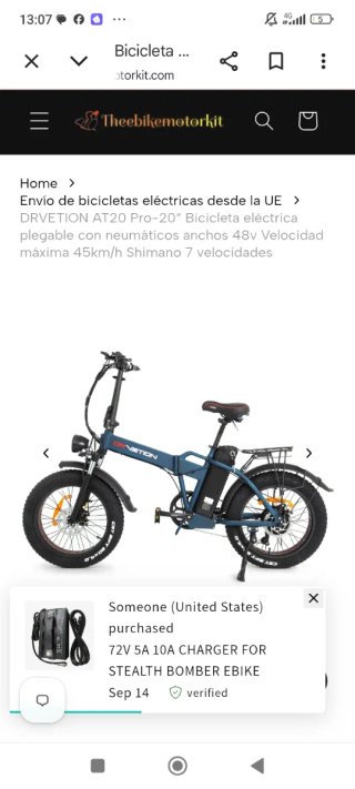Bicicleta eléctrica DRVETION AT20 Pro