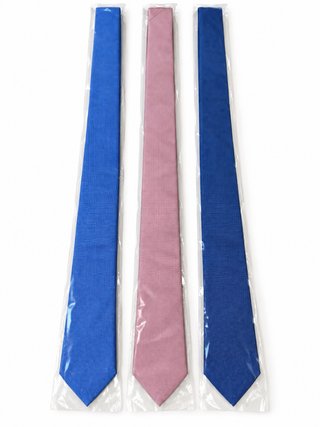 Confezione da 3 cravatte nuove (blu e rosa)
