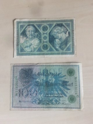 Lote 2 Billetes Antiguos Reichsbanknote