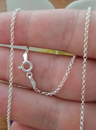 Preciosa Cadena Estilo Rolo Micro Plata De Ley 925