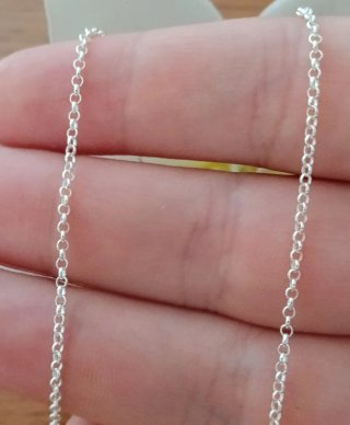 Preciosa Cadena Estilo Rolo Micro Plata De Ley 925