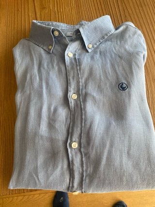 Camisa El Ganso Lino Azul Talla XXL