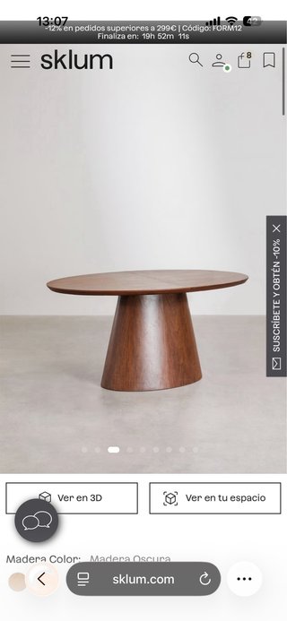 Mesa comedor extensible madera 160-200x100