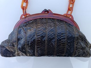 Bolso Vintage Piel Serpiente Asa Carey