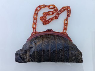 Bolso Vintage Piel Serpiente Asa Carey