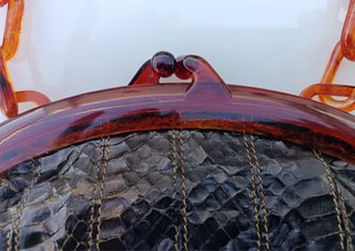 Bolso Vintage Piel Serpiente Asa Carey