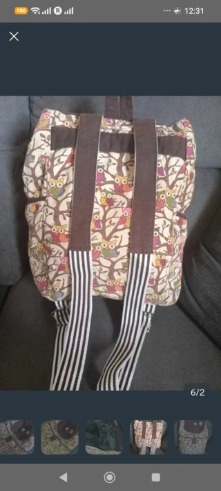 Mochila pequeña búhos y árboles
