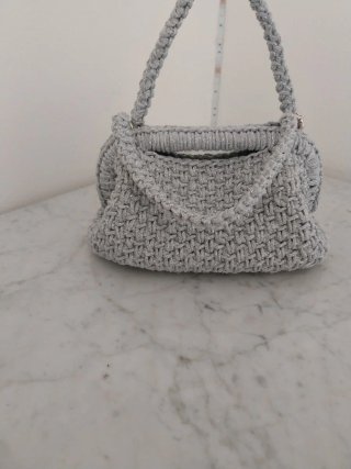 Borsa a mano argento con manici