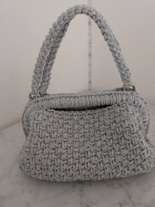 Borsa a mano argento con manici
