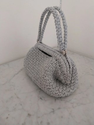 Borsa a mano argento con manici