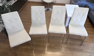 Juego de 4 sillas blancas comedor